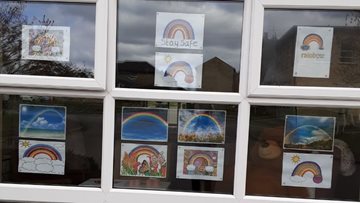 Chippenham care home create beautiful rainbow display